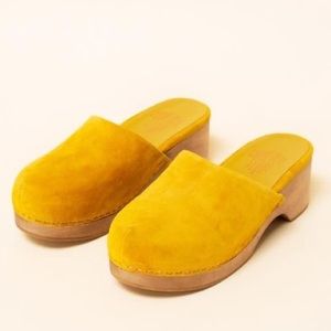 Charlotte Stone Suede MARTINO Wood Clogs